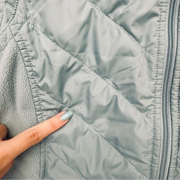 Columbia Blue Insulated Down Jacket Vest Size S Fleece Quilted Full Zip Pockets - Picture 6 of 12